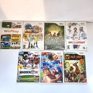 Wii Nintendo Game Lot of 7 With Cases and Manuals Tested Working